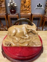 Tượng Trâu Gỗ Ngọc Am Cao 16 Ngang 40 Sâu 20 (cm)