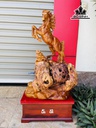 Tượng Ngựa Phong Thủy (Nhất Mã Phi Thiên) Gỗ Nu Hương Cao 85 Cả Kỷ 106 Ngang 50 Sâu 35 (cm)