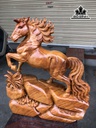 Tượng Ngựa Phong Thủy (Nhất Mã Phi Thiên) Gỗ Hương Cao 50 Ngang 42 Sâu 13 (cm)