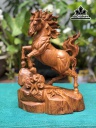 Tượng Ngựa Phong Thủy (Nhất Mã Thong Dong) Gỗ Hương Cao 34 Ngang 23 Sâu 15 (cm)