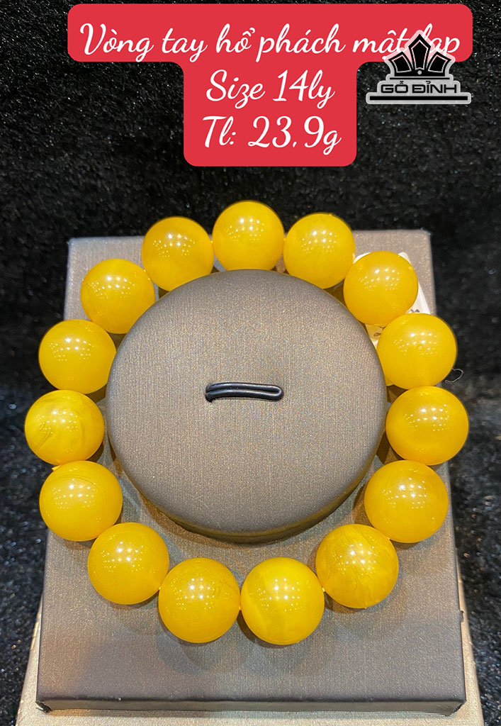 Vòng Tay Đá Hổ Phách Đường Kính 14 (mm) 23,9g