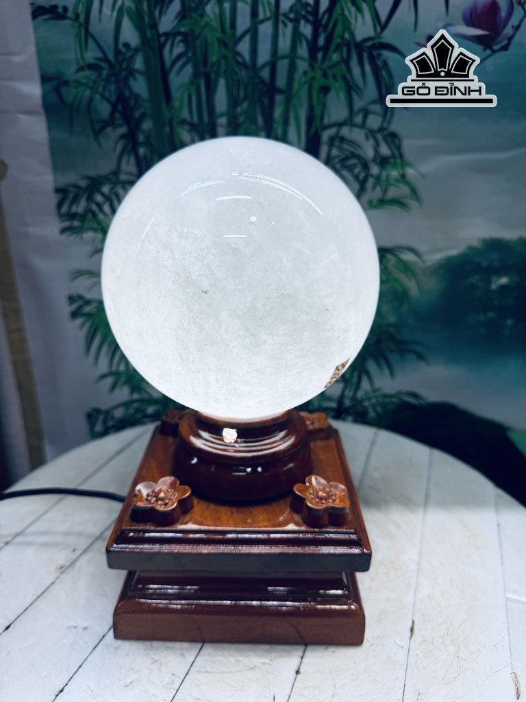 Bi Cầu Đá Thạch Anh Trắng Đường Kính 14 (cm) 3,8kg