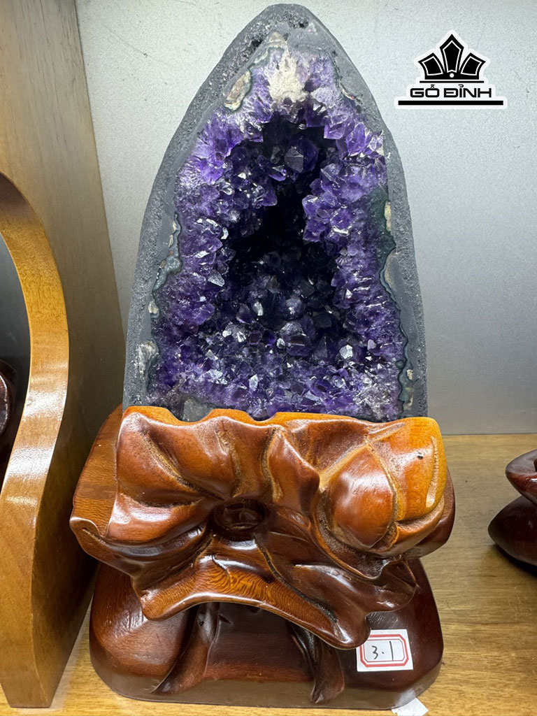 Hốc Tinh Thể Đá Thạch Anh Tím Cao 27 Ngang 13 Sâu 12 (cm) 3,1kg