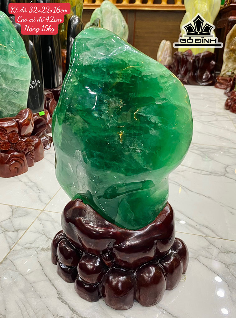 Đá Cảnh Đá Flourite Cao 42 Ngang 22 Sâu 16 Riêng Đá Cao 32 (cm) 15kg