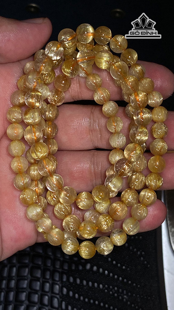 Chuỗi Đá Thạch Anh Tóc Vàng Đường Kính 7 (mm) 61g