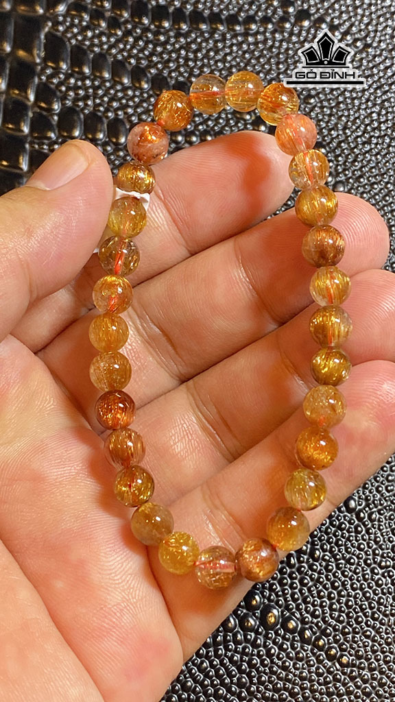 Vòng Tay Đá Thạch Anh Tóc Nâu Đường Kính 7 (mm) 13g