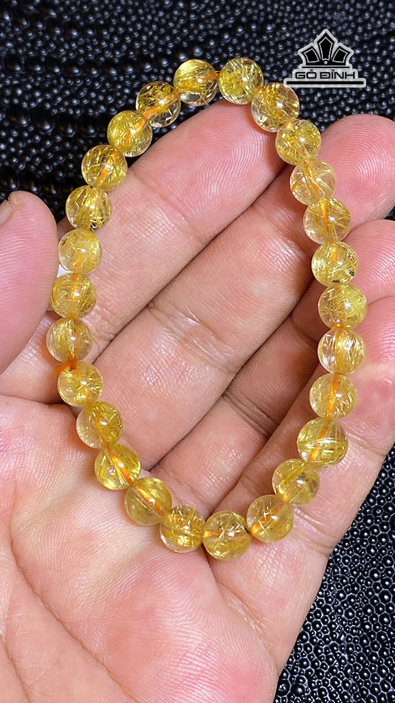 Vòng Tay Đá Thạch Anh Tóc Vàng Đường Kính 6,9 (mm) 12,8g