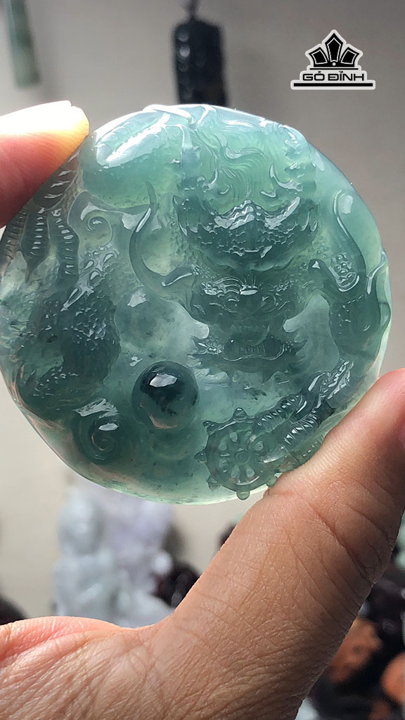 Mặt Dây Chuyền Rồng Đá Cẩm Thạch Cao 56 Ngang 11 (mm) 54g