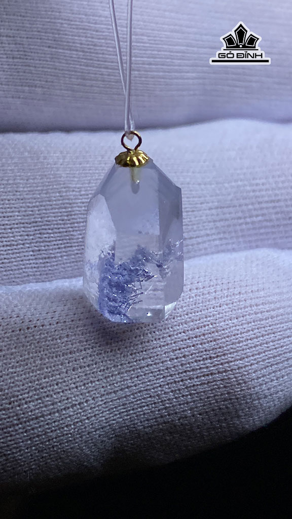 Mặt Dây Chuyền Đá Thạch Anh Tóc Xanh Cao 15 Ngang 8,5 Sâu 7,5 (mm) 1,5g