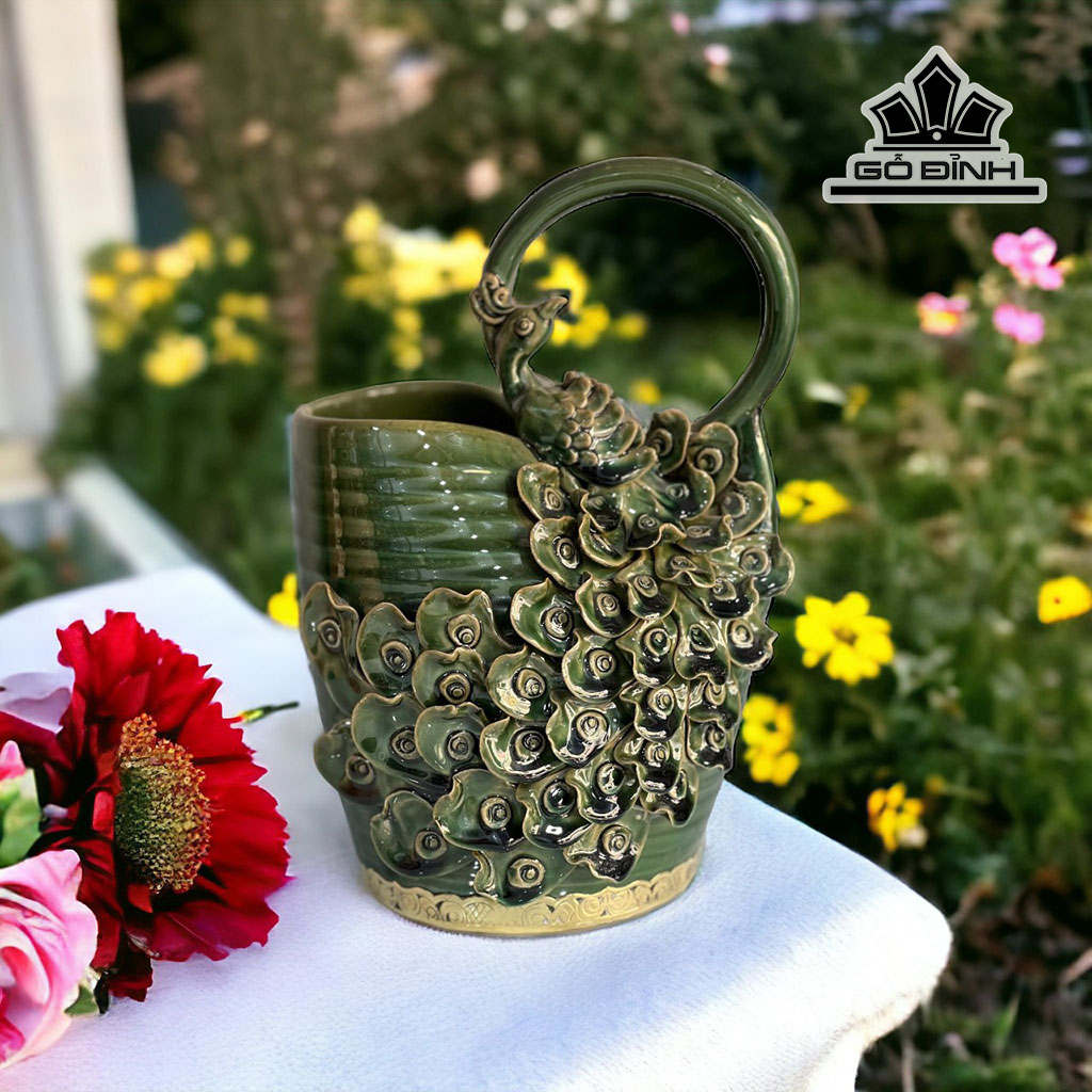 Làn Đắp Công Gốm Bát Tràng Cao 25 Miệng 11 (cm)