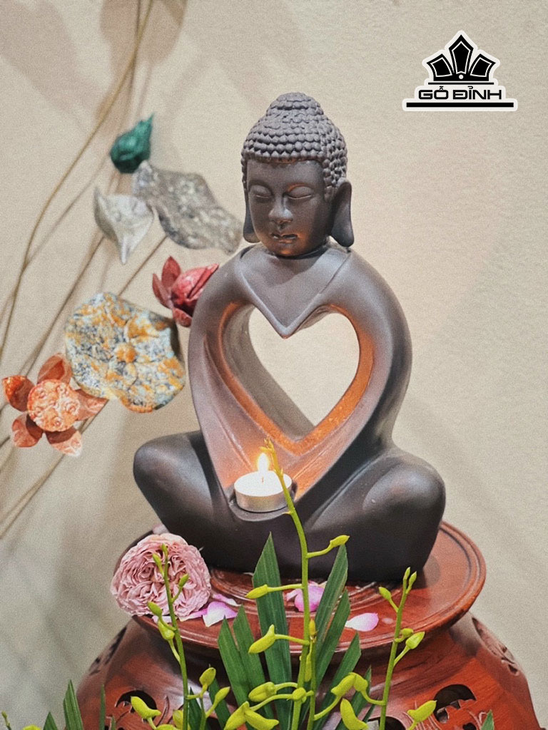 Tượng Phật Thích Ca Thông Tâm Gốm Bát Tràng Cao 33 (cm)