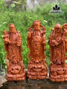 Tượng Phúc Lộc Thọ (Tam Đa) Gỗ Hương Cao 61 Ngang 22 Sâu 20 (cm)