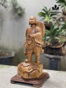 Tượng Tùy Duyên Gỗ Bách Xanh Cao 48 Ngang 23 Sâu 22 (cm)