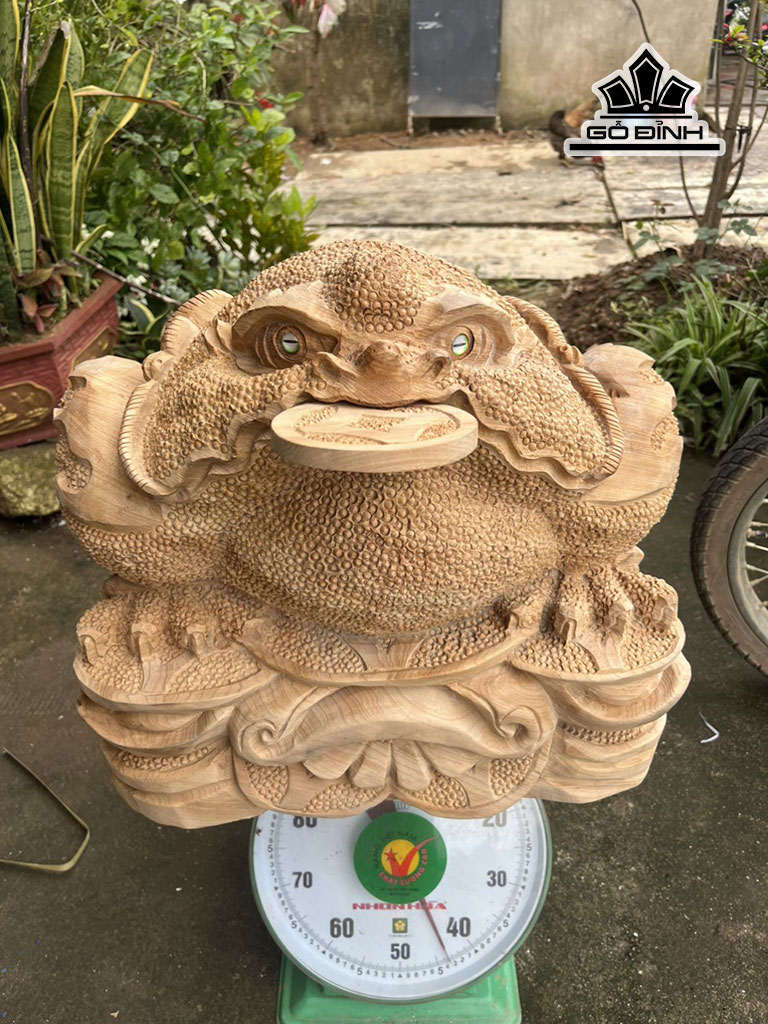 Tượng Thiềm Thừ Gỗ Ngọc Am Cao 39 Ngang 46 Sâu 45 (cm)