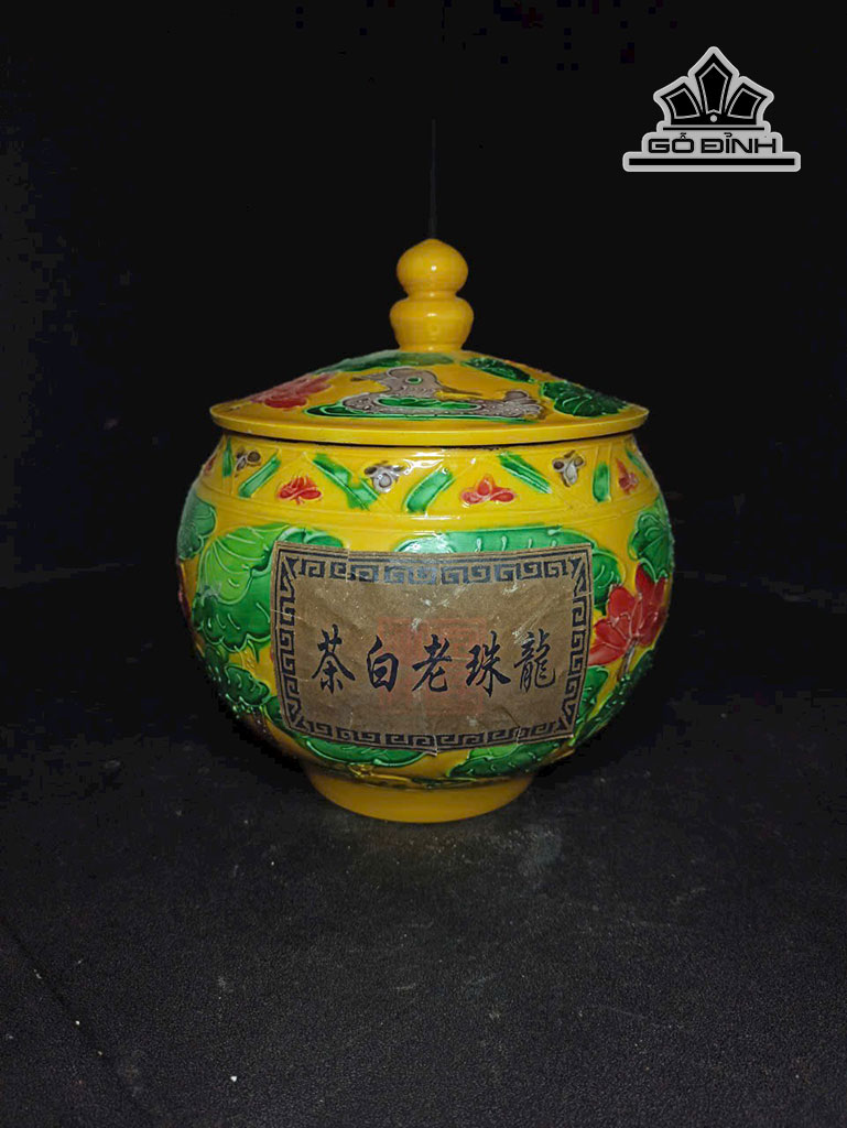 Hũ Trà Gốm Tàu Cao 19 Đường Kính 18 (cm) Dung Tích 300g