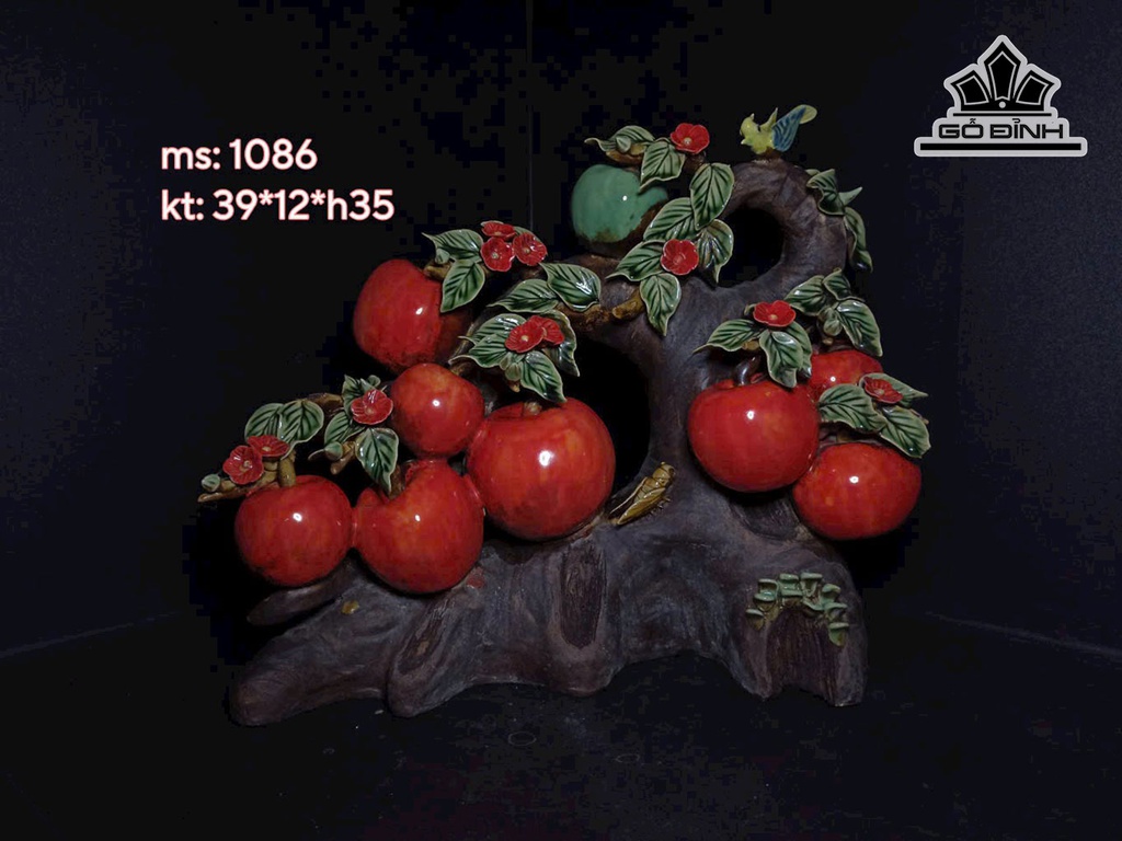 Tác Phẩm Cây Trái Xum Xê Gốm Phật Sơn Cao 35 Ngang 39 Sâu 12 (cm)