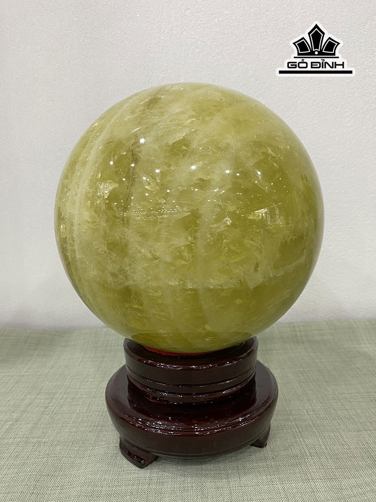 Bi Cầu Đá Thạch Anh Vàng Đường Kính 16 (cm) 6kg