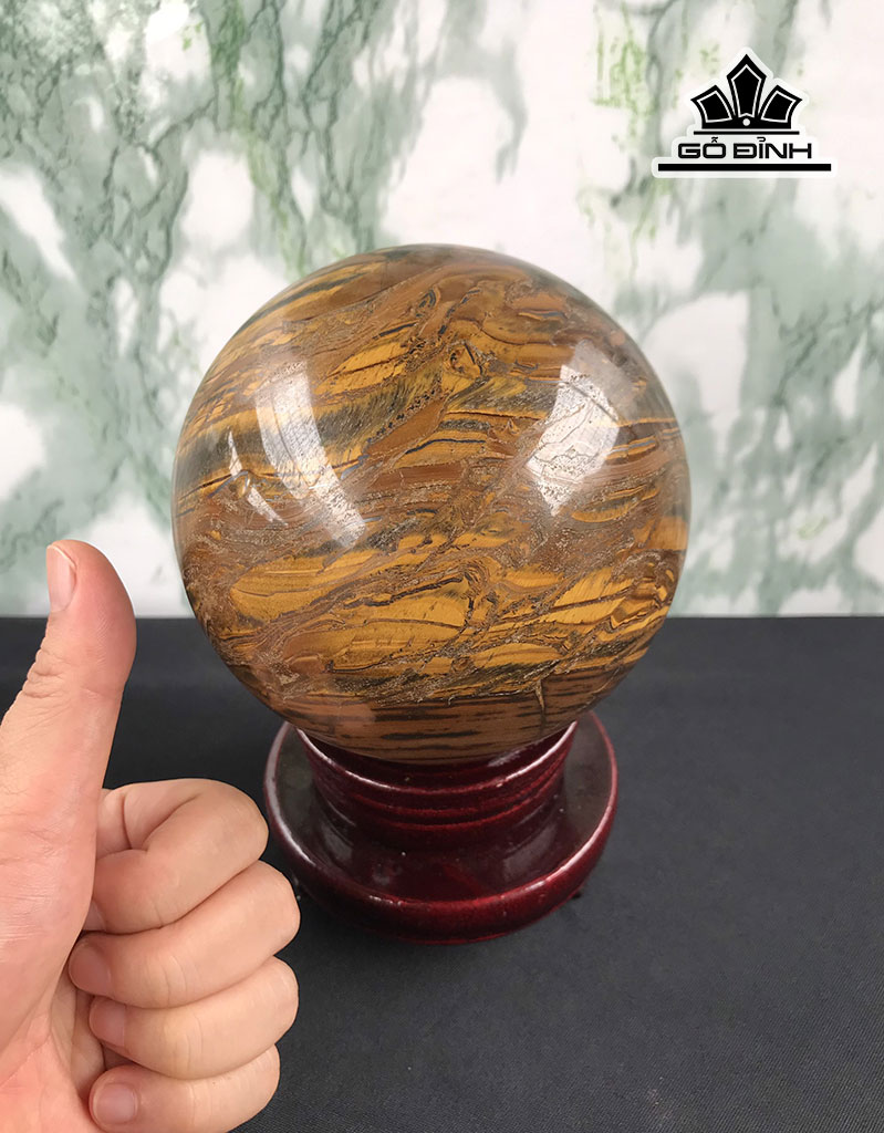 Bi Cầu Đá Thạch Anh Mắt Hổ Đường Kính 11,3 (cm) 2kg