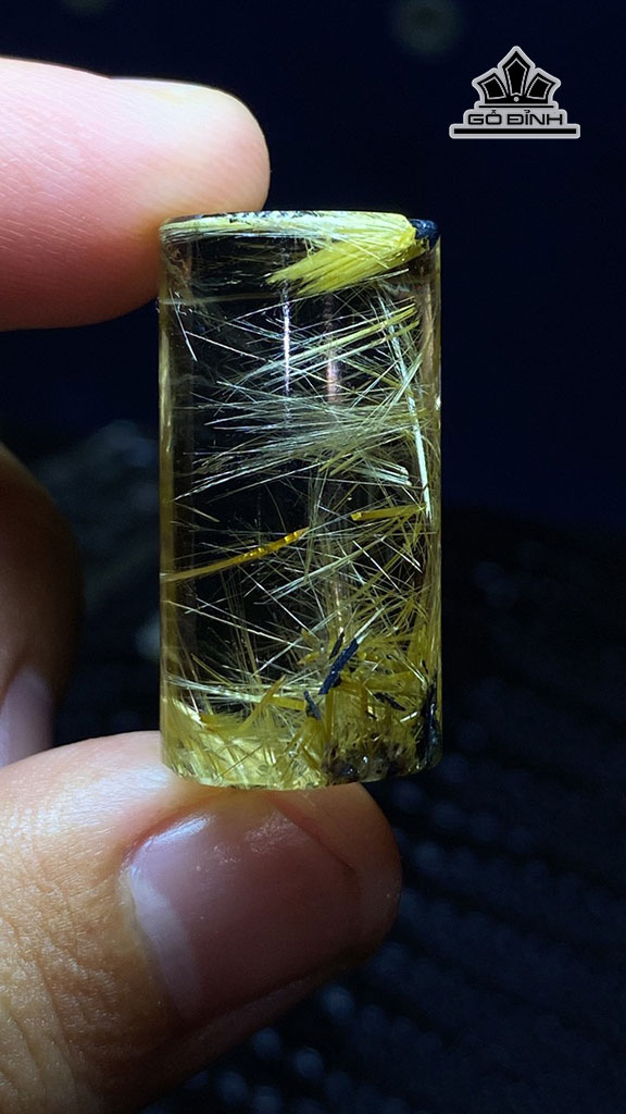 Trụ Hoa Thị Đá Thạch Anh Tóc Vàng Cao 30 Ngang 15 (mm) 14g