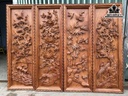 Tranh Tứ Quý Gỗ Hương Đá Kích Thước 42x127x5 (cm)