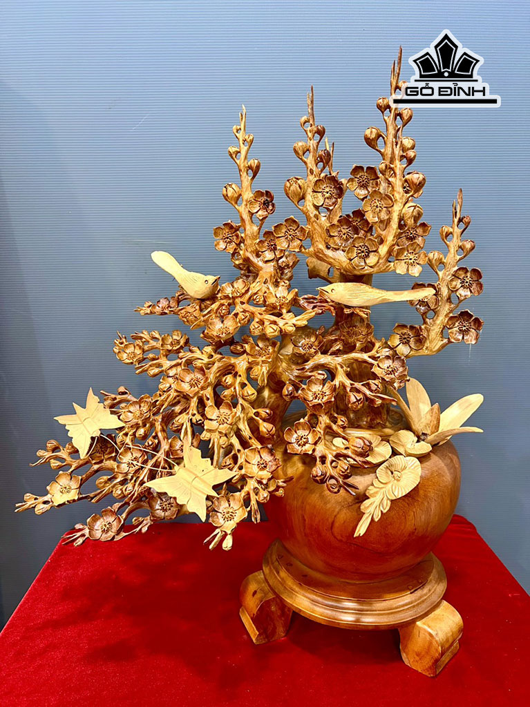Bình Mai Phú Quý Gỗ Hương Cao 67 Ngang 55 Sâu 42 (cm)