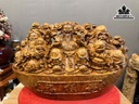 Tượng Phúc Lộc Thọ (Tam Đa) Gỗ Nu Ngọc Am Cao 40 Ngang 68 Sâu 31 (cm)