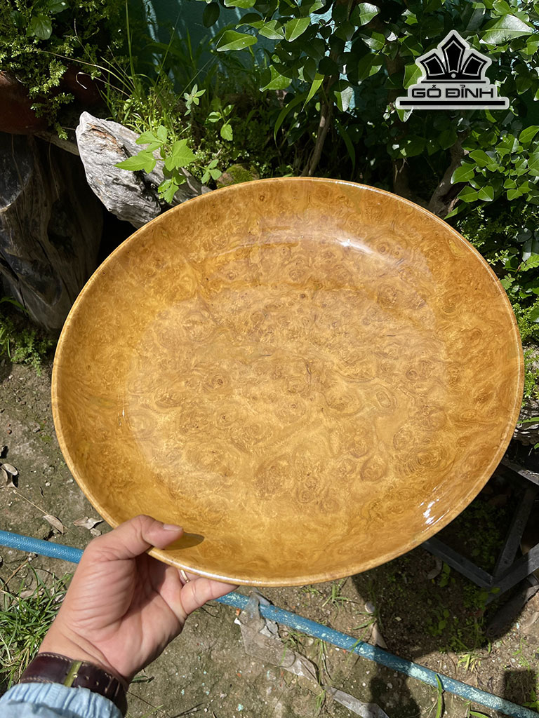 Tô Đựng Trái Cây Gỗ Nu Kháo Đường Kính 40 Dày 7 (cm)