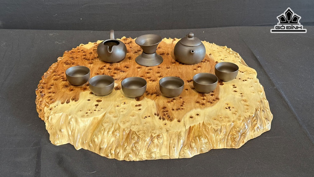 Khay Trà Gỗ Nu Ngọc Am Cao 50 Ngang 50 Sâu 4 (cm)