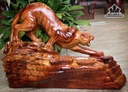 Tượng Báo Săn Mồi Gỗ Hương Cao 38 Ngang 50 Sâu 25 (cm)