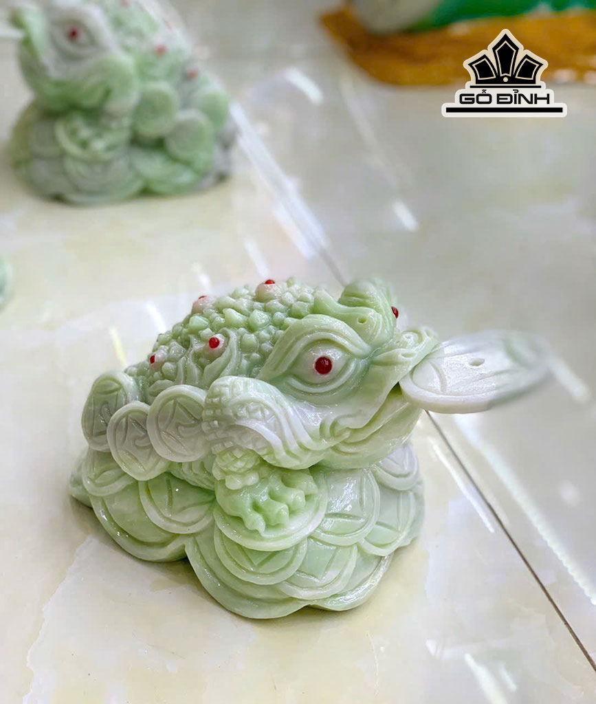 Tác Phẩm Thiềm Thừ Đá Cẩm Thạch Cao 13 Ngang 15 Sâu 13 (cm) 4kg