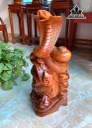 Tượng Rắn Phong Thủy Gỗ Hương Cao 52 Ngang 25 Sâu 22 (cm)