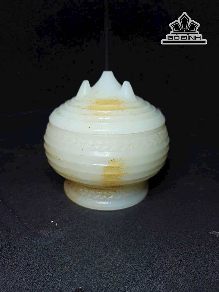 Thạp Đá Cẩm Thạch Trắng Cao 12 Ngang 12 (cm) 950g