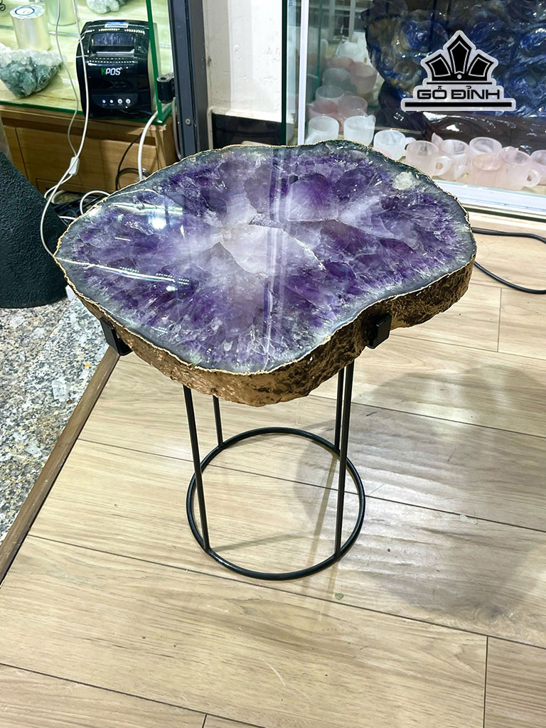 Bàn Đá Thạch Anh Tím Cao 30 Ngang 38 Sâu 4 (cm) 10kg