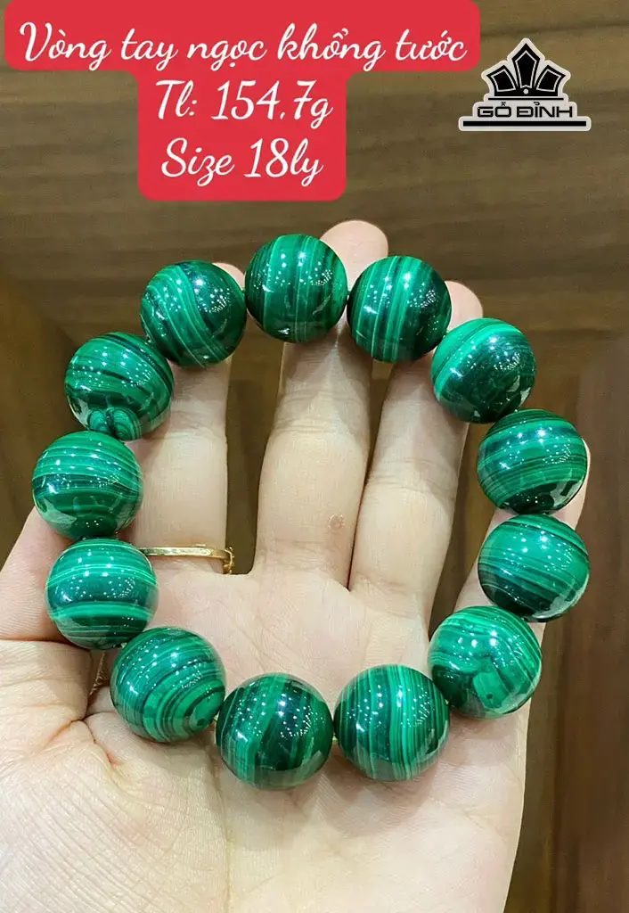 Vòng Tay Đá Malachite Đường Kính 18 (cm) 154,7g