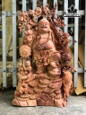 Tượng Phật Di Lặc Tam Phúc Gỗ Hương Cao 95 Ngang 56 Sâu 27 (cm)