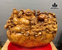 Tượng Phật Di Lặc Ngũ Phúc Gỗ Nu Ngọc Am Cao 47 Ngang 63 Sâu 27 (cm) 27,5kg
