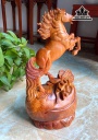 Tượng Ngựa Phong Thủy (Nhất Mã Phi Thiên) Gỗ Hương Cao 45 Ngang 22 Sâu 13 (cm)