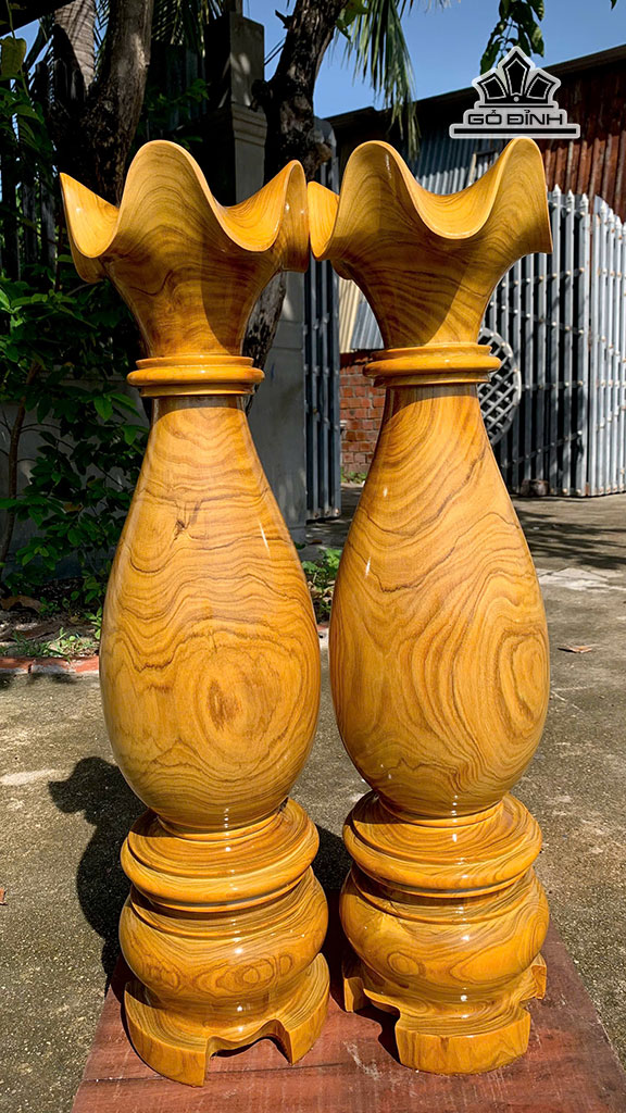 Cặp Tỳ Bà Gỗ Cẩm Bông Cao 78 Đường Kính 21 (cm)