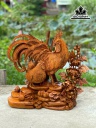 Tượng Gia Đình Gà Gỗ Hương Cao 55 Ngang 56 Sâu 31 (cm)