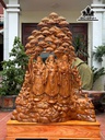 Tượng Phúc Lộc Thọ (Tam Đa) Gỗ Ngọc Am Cao 135 - Cao Cả Kỷ 212 Ngang 146 Sâu 39 (cm)
