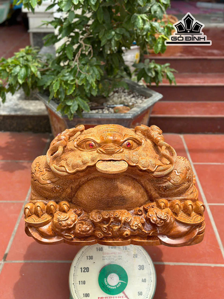 Tượng Thiềm Thừ Gỗ Ngọc Am Cao 37 Ngang 62 Sâu 56 (cm)