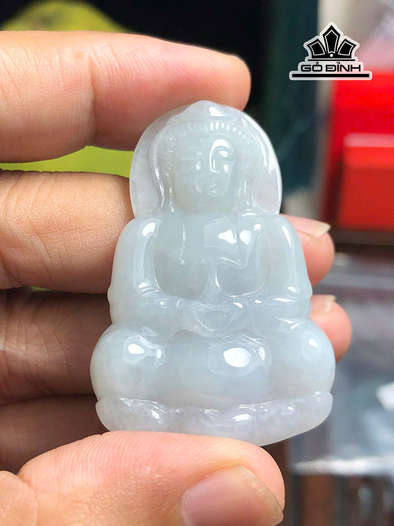 Mặt Dây Chuyền Quan Âm Đá Cẩm Thạch Cao 48,2 Ngang 30,9 Sâu 5,8 (cm)