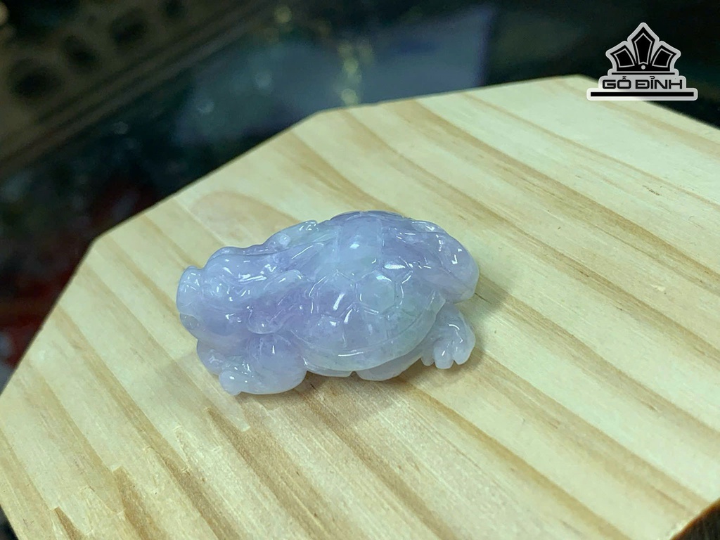 Mặt Dây Chuyền Long Quy Tím Đá Cẩm Thạch Cao 35,9 Ngang 25,4 Sâu 13,4 (mm) 20,4g