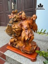 Tượng Tế Công Gỗ Hương Ôm Đá Cao 56 Ngang 42 Sâu 25 (cm)