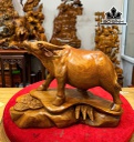 Tượng Trâu Gỗ Hương Cao 36 Ngang 26 Sâu 14 (cm)