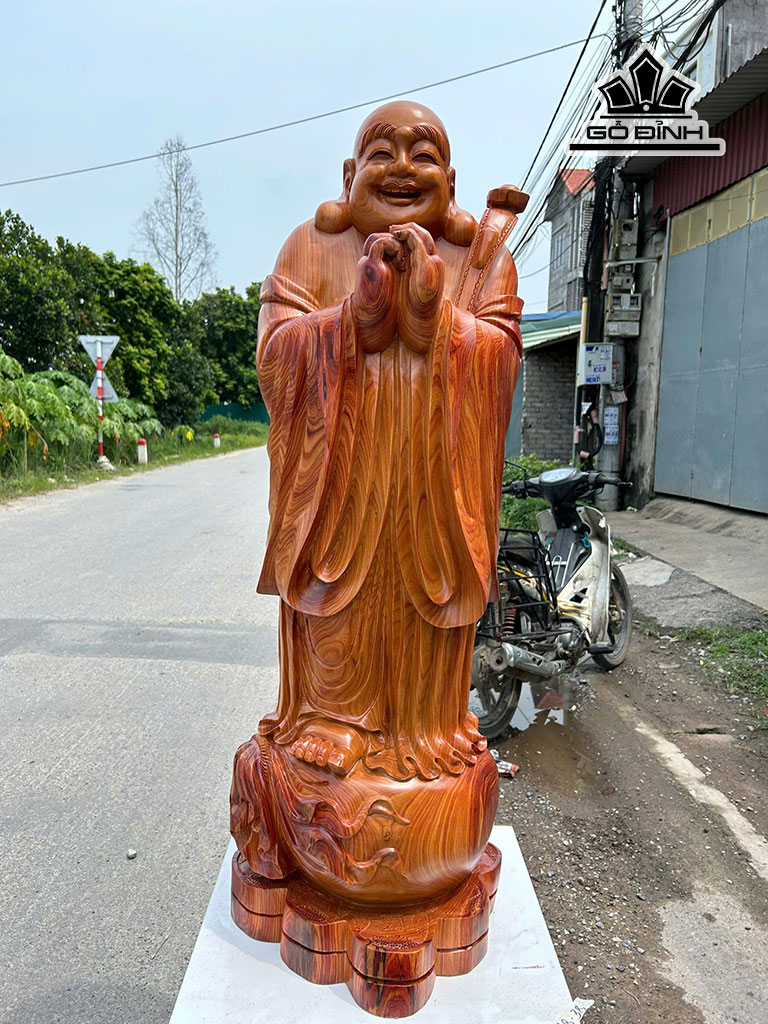 Tượng Phật Di Lặc Chúc Phúc Gỗ Cẩm Cao 116 Ngang 38 Sâu 38 (cm) 90kg
