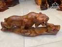 Tượng Hổ Phong Thủy Gỗ Hương Cao 22 Ngang 63 Sâu 17 (cm)