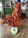 Tượng Cá Chép Hóa Rồng Gỗ Hương Cao 85 Ngang 85 Sâu 30 (cm)