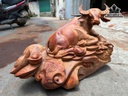 Tượng Trâu Gỗ Hương Cao 55 Ngang 39 Sâu 35 (cm)