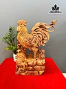 Tượng Gà Trống Gỗ Hương Cao 51 Ngang 41 Sâu 18 (cm)